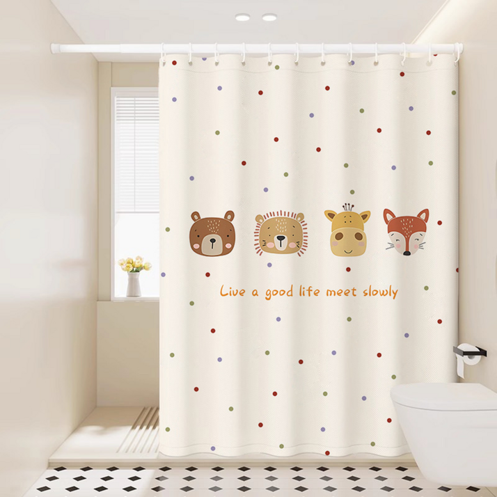 코다치프 욕실 드로잉 방수 화장실 목욕 샤워커튼