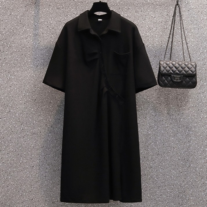 포플러앤씨 슈링 언발 버튼 원피스 빅사이즈 포함