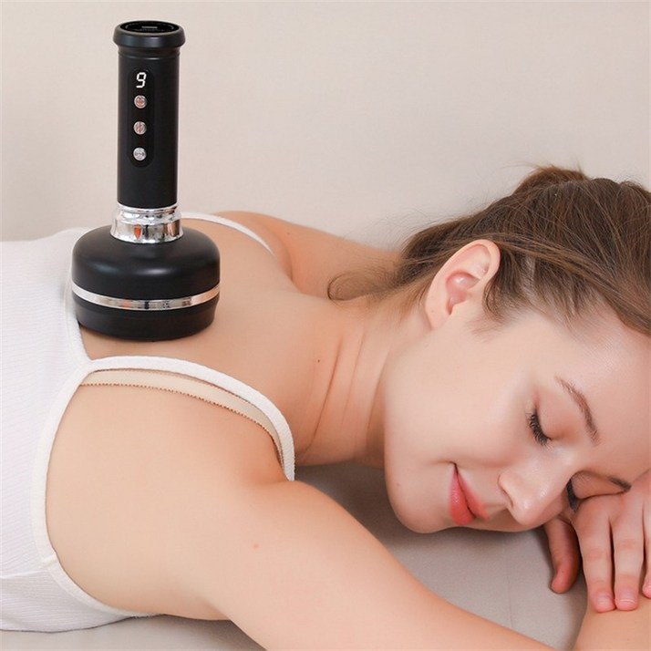 Nichiyou 부항기 자동식 제습 온열 충전식 흡착 마사지기, 블랙