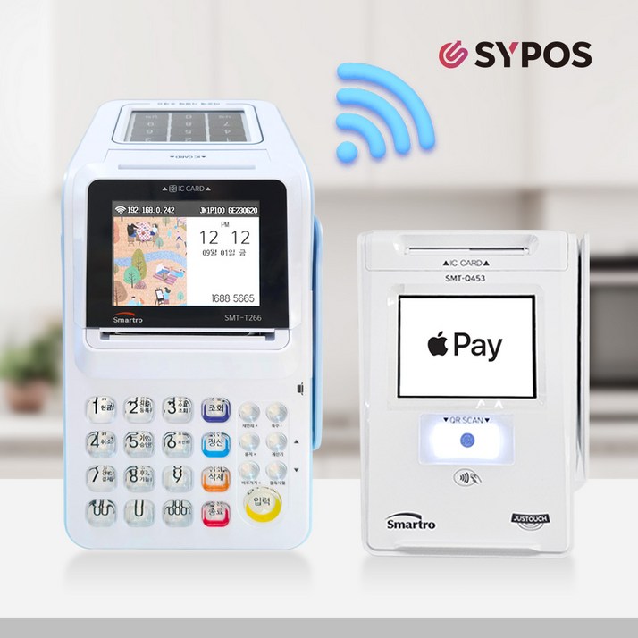 상윤포스 카드단말기 와이파이 핫스팟 연결 지원 [월사용료X 약정기간X] 애플페이 결제패드 상윤네트웍스, 1세트, 서명패드 일체형