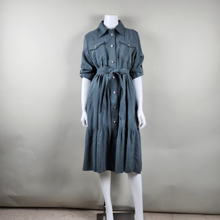 수스 HS04  셔츠형밑단프릴원피스 S232BOP451