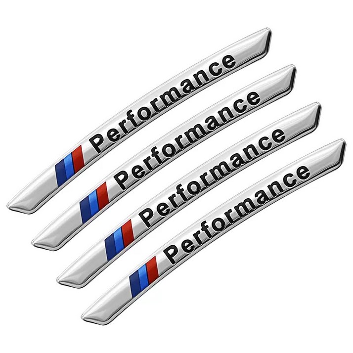 스마일 휠 스티커 알루미늄 퍼포먼스 4P, 1개, 은색