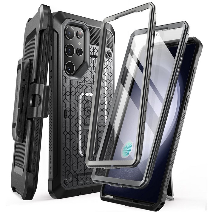 Supcase 갤럭시 S24  S24플러스  S24울트라 호환 케이스 풀커버 액정보호필름 스탠드 전면커버 2개 포함