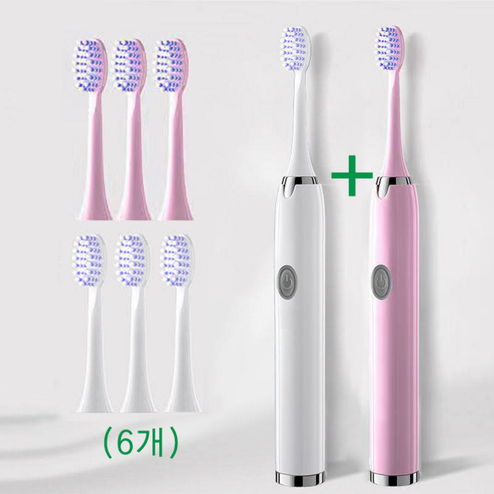 1+1전동 칫솔 자동 압력센서 음파 전동 칫솔+리필모 세트