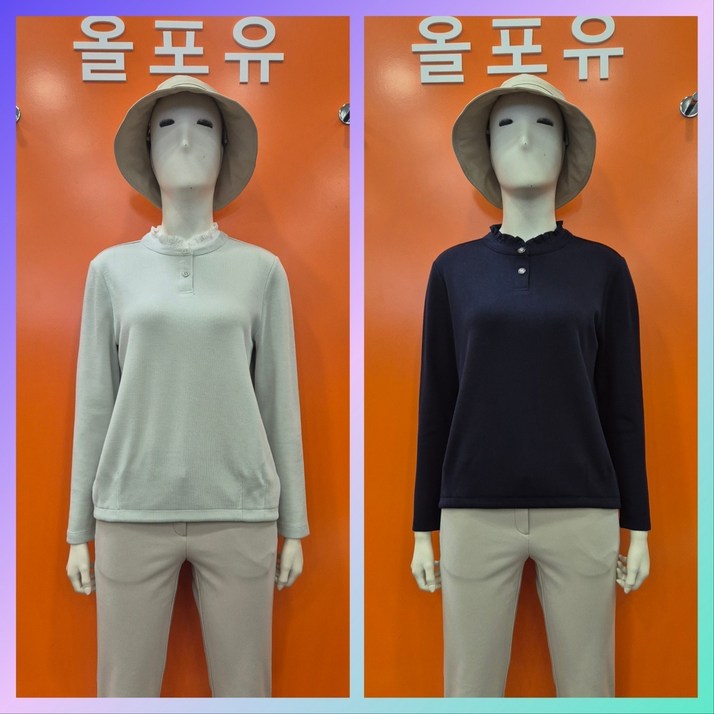 뉴코아창원점 올포유  목선 프릴이  예쁜 여성 레이어드  티셔츠 ALTRN1441SS915830