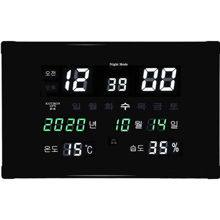 코트론 KMG2640 온도 습도 GPS 위성 전파수신 자동 벽시계 코트론 KMG2640 온도 습도 GPS 위성 전파수신 자동 벽시계