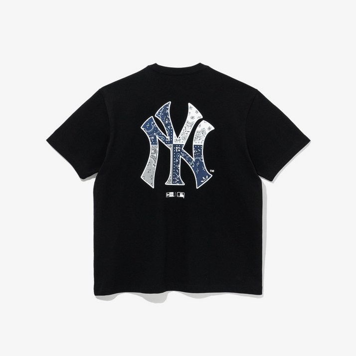 뉴에라 백화점판 MLB페이즐리 티셔츠 블랙뉴욕 양키스