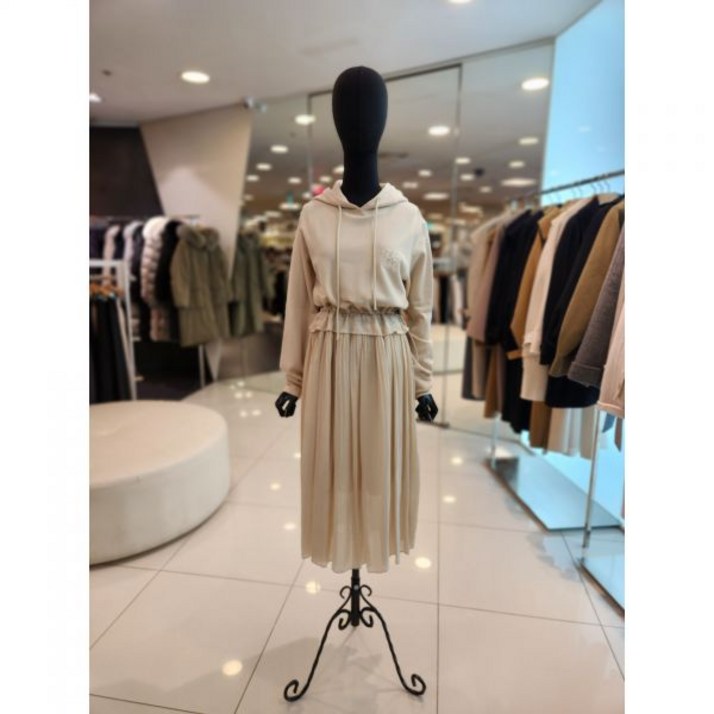 보브 후드 티셔츠 믹스 원피스 7152437002