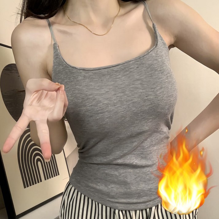 cammello 여성 세미기모 히든밴딩 캡나시 어깨끈조절 따뜻한 겨울 보온 이너나시