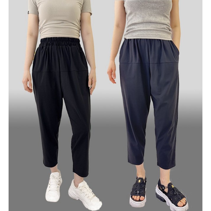 [국내생산/빅사이즈] 8부 배기핏 쿨링 밴딩팬츠 M~3XL