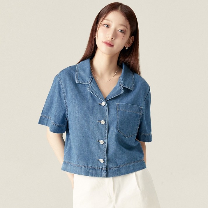 로엠 데님 반팔 셔켓RMYWF25G16 울산점 뉴코아