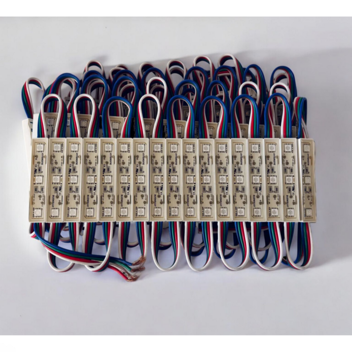 국산 LED 모듈 3구 방수 12V 50구 RGB 간판 조명 색상변환