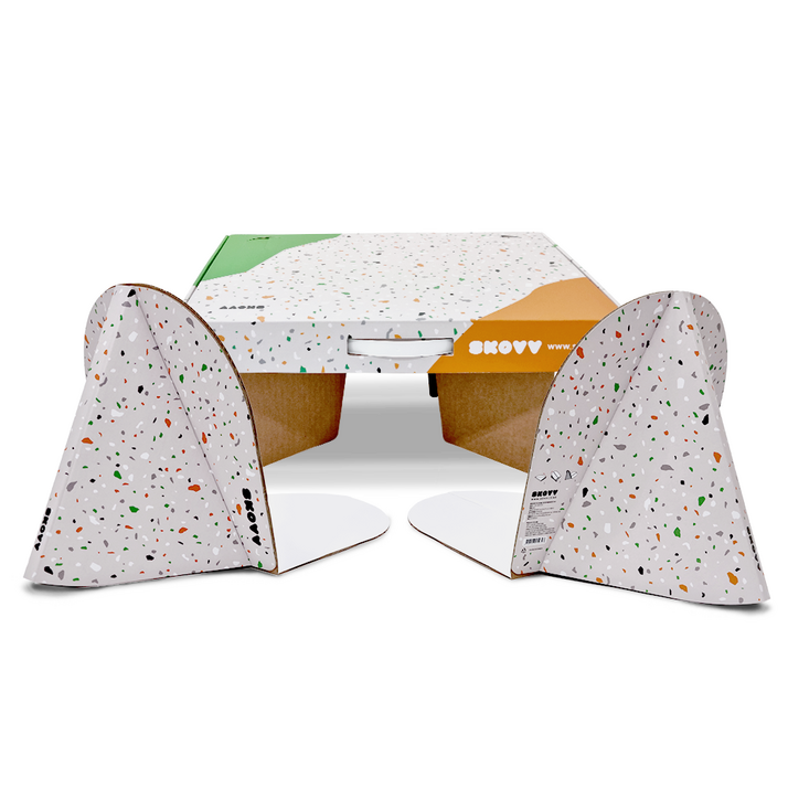 SKOVV 스코우 종이의자 캐리어 테이블 세트(2in1) 페스티벌 콘서트 피크닉 돗자리 휴대용 등받이의자 컵홀더 한강 공원 외야석 잔디밭 나들이 초경량 좌식의자, [2in1세트] 종이의자 캐리어테이블 세트, 1세트