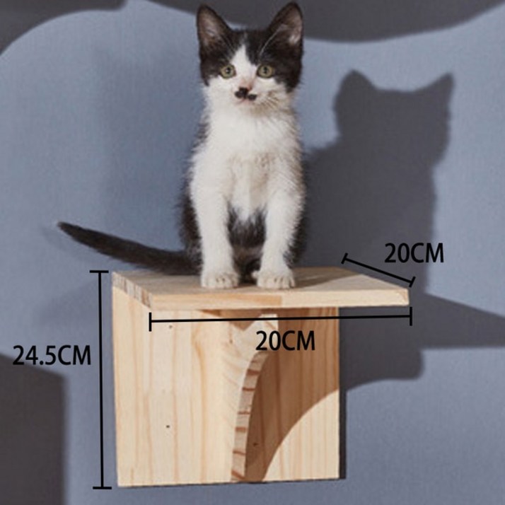고양이스크레쳐 수직스크레쳐 가정용 벽 마운트 고양이 등반 프레임 단단한 나무 점프 플랫폼