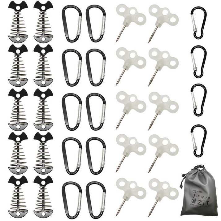 캠핑아지트 리빙쉘 텐트용 오징어 데크팩 35p 세트 (블랙), 1개