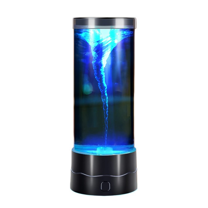 LED 토네이도 무드등 USB 7컬러 변색 분위기 조명 미니 수면등 인테리어 장식 조명, 블랙