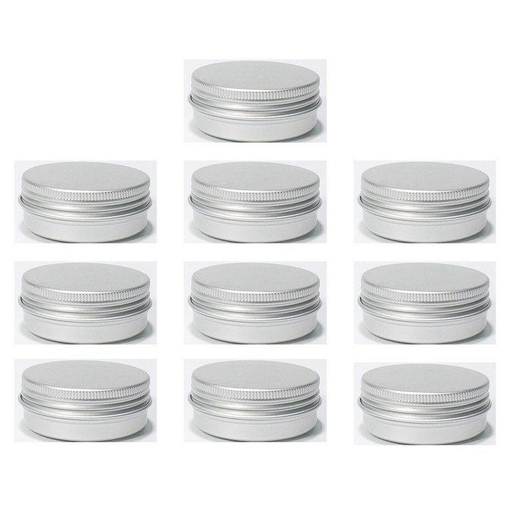 모든유통 60ml 알루미늄 원형 틴케이스 다용도용기 일반,투명뚜껑 10개묶음, 10개