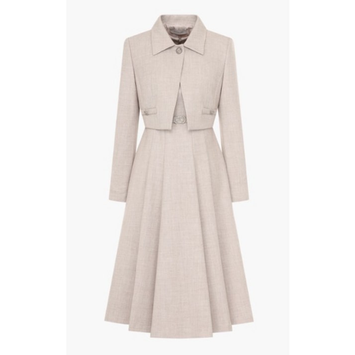 [백화점판] 케네스레이디 인기 크롭 자켓 플리츠 원피스 세트 PP0 하객룩 데이트룩