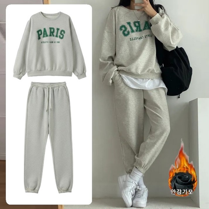 여성맨투맨 조거팬츠 2종 여자 맨투맨세트 스웻셋업 트레이닝복세트 상하의 운동복