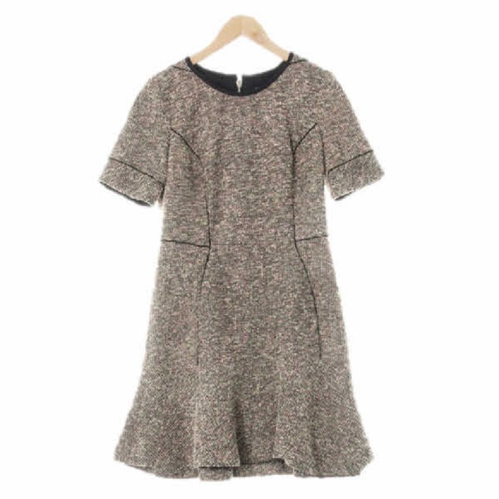 시슬리 0651 옐로우 플레이어트위드반팔원피스 [85]