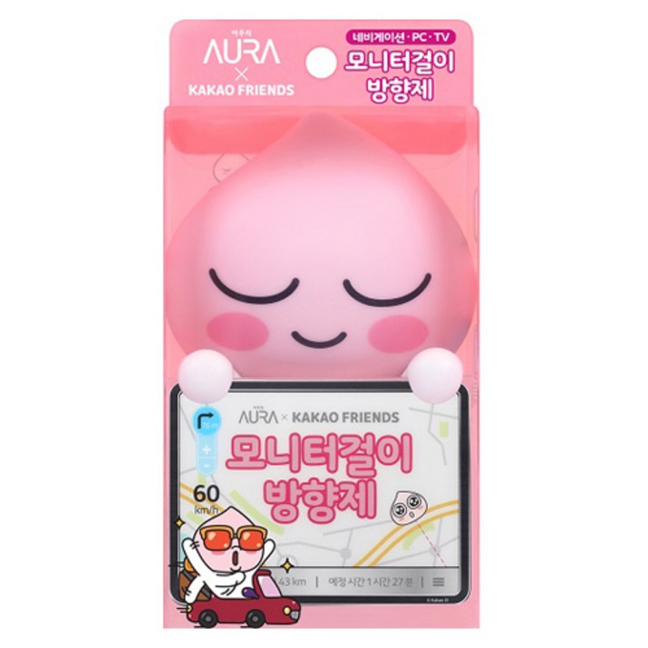 아우라 카카오프렌즈 모니터걸이 방향제 어피치 윌유메리미향, 4.5ml, 1개