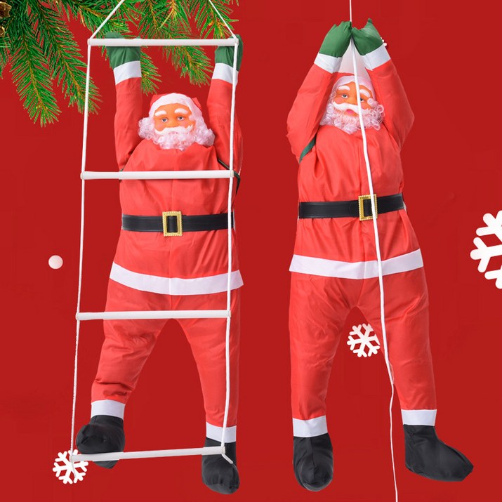 90cm 크리스마스 산타클로스 사다리 타는 산타할아버지 장식품 로프 대형 산타 인형, 90cm 1인 6186238340