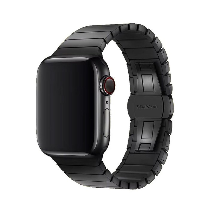 애플워치 호환 링크 브레이슬릿 메탈 스트랩 밴드, 블랙