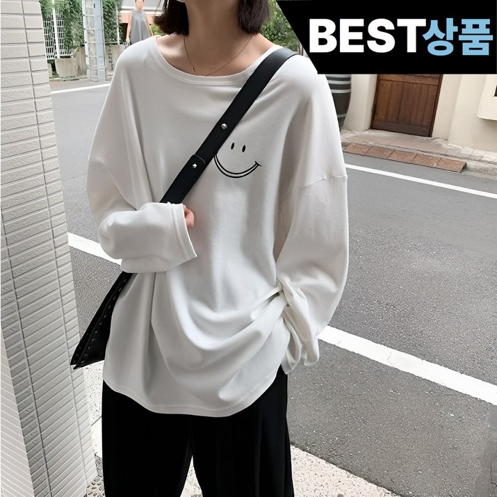 워리멍 Smile logo Round Tshirt 데일리 맨투맨 티셔츠