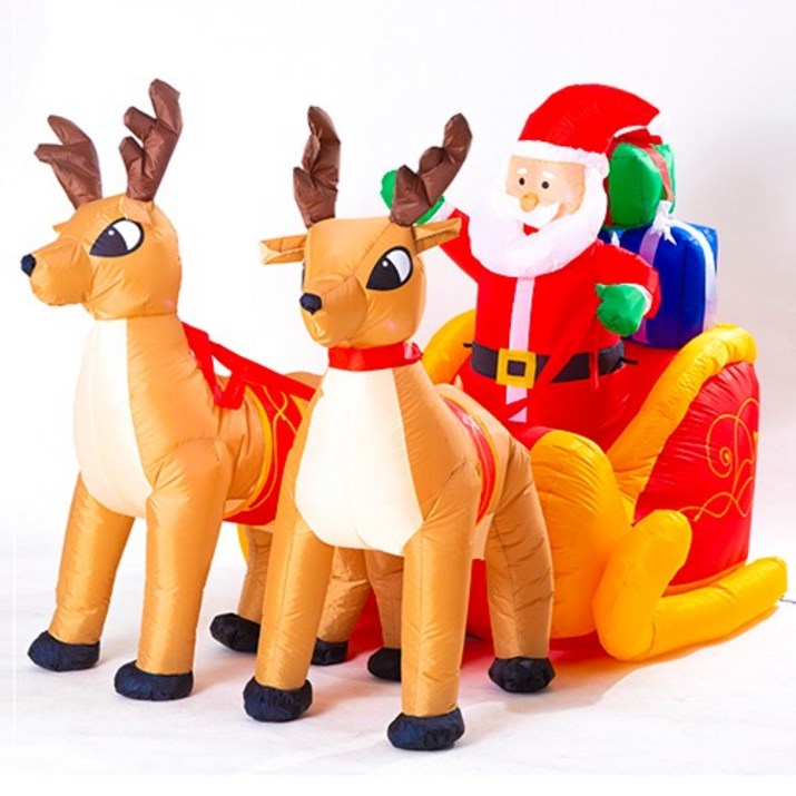 야광맨 대형 LED 산타와 사슴썰매 크리스마스 벌룬 1pcs(아답터 포함) 파티 이벤트 용품