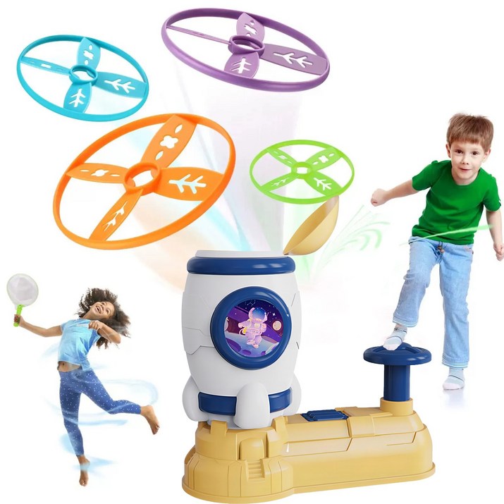 ZOZOFO 비행완구 프로펠러 야외 비행접시 장난감 어린이 인터랙티브 장난감 남자아이 여자아이 생일 선물 크리스마스 선물, 우주선  프로펠러 8개 뜰채2개