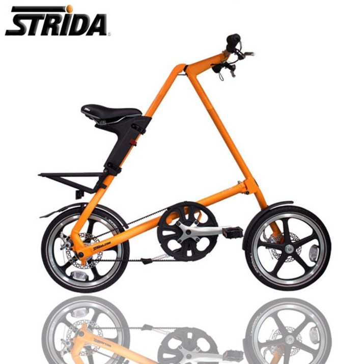 STRIDA 속도 Lida 휴대용 접이식 자전거 16 인치 LT 정품 고품질 내구성 벨트 단일 속도 접이식 자전거