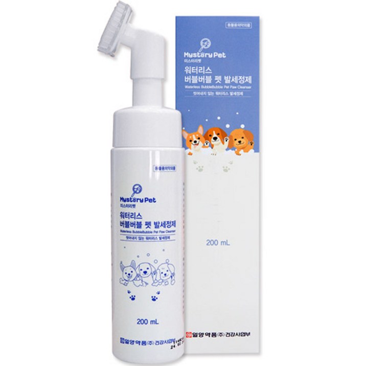 일양약품 동물용 의약외품 워터리스 브러쉬 펫 발세정제, 200ml, 1개