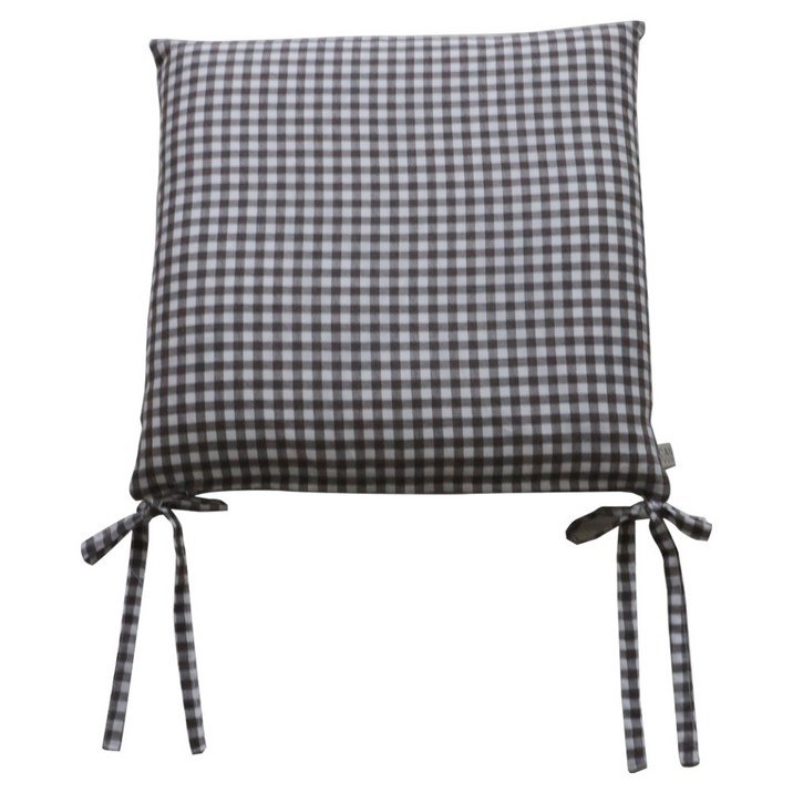 까사베르데 메로 체크 끈 방석 커버 솜포함