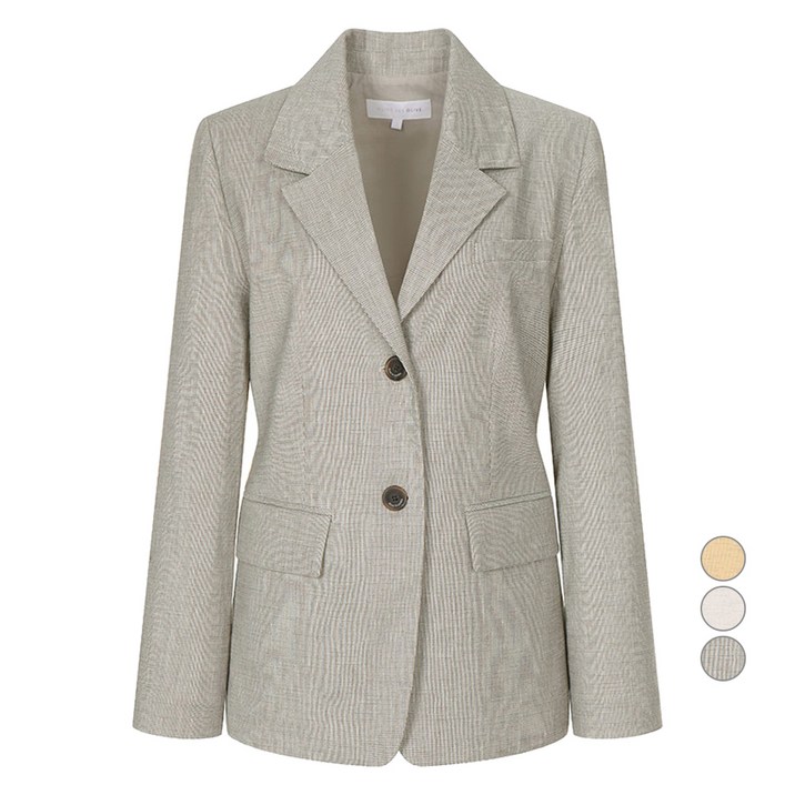 올리브데올리브 여성용 린넨 블렌드 테일러드 싱글 자켓