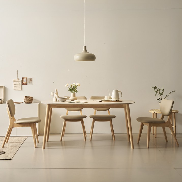 폴인퍼니 엘로 포세린 세라믹 식탁 1800 + 의자4p 세트 4인용 방문설치