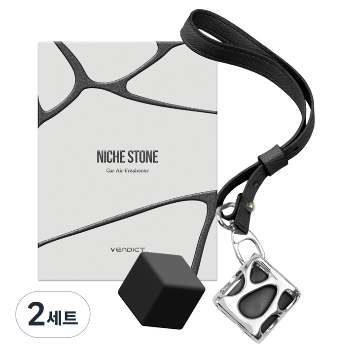 벤딕트 규조토 니치스톤 차량용 방향제 더블패키지 세트, 2세트, 미스틱(우디 머스크)