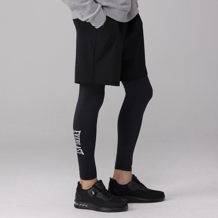 에버라스트 남자 기모 반바지 레깅스 일체형 빅로고