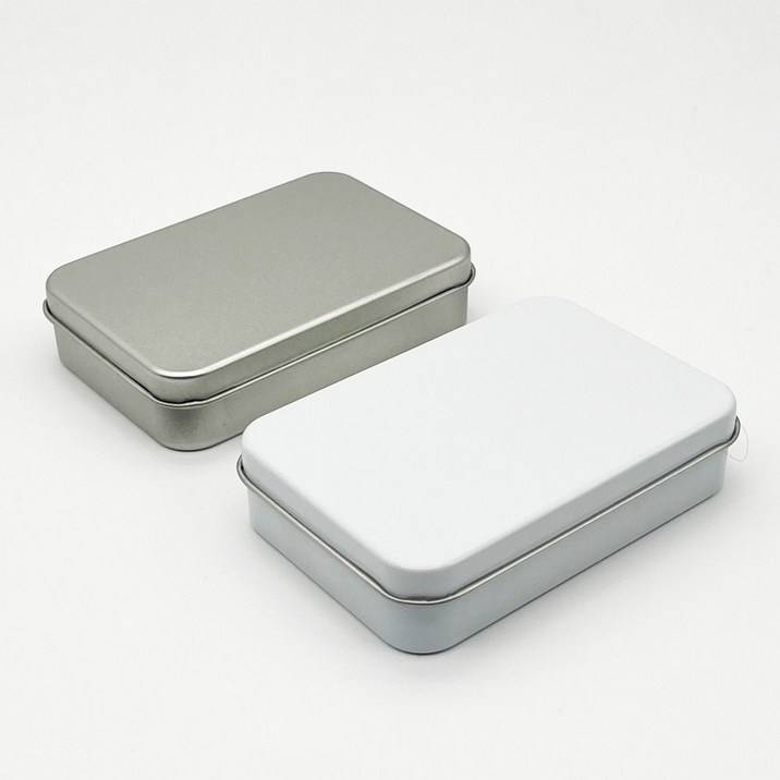 사각 S041 은색/흰색 틴케이스, 은색, 20개