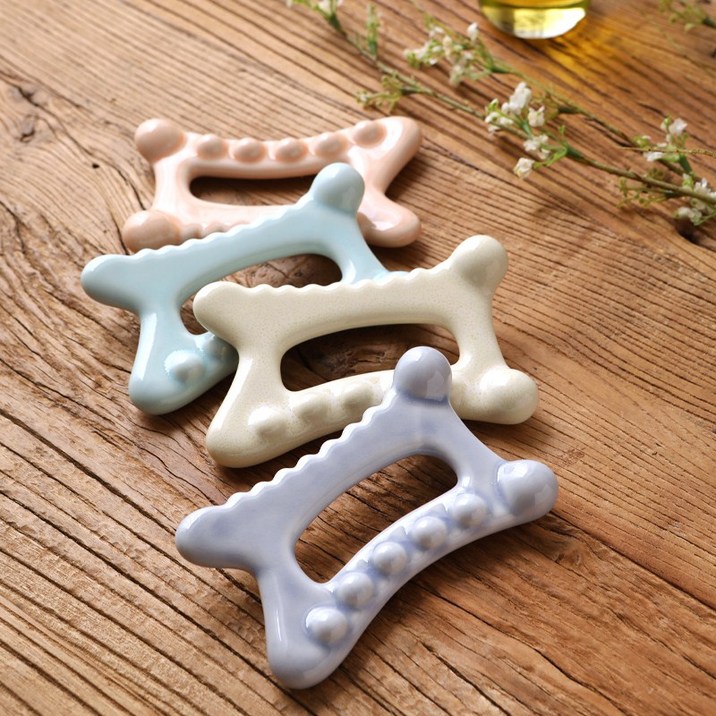 국산 세라핏 도자기 괄사 세라믹 마사지기 얼굴 두피 피부관리 핸드메이드