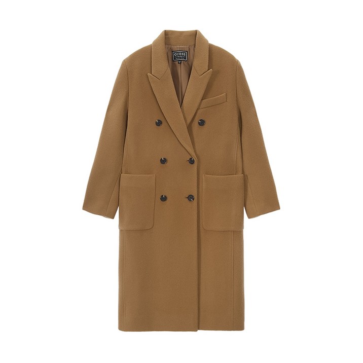 게스 여성 자켓 더블 브레스티드 롱코트 베이지 YN4W7857 B
