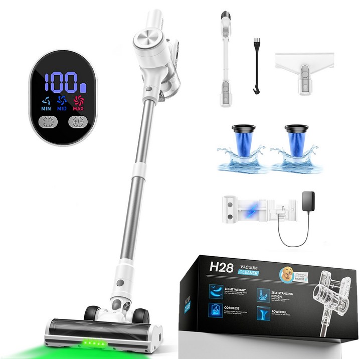 [신형] 무선 진공청소기 차이슨   46KPA 강력 흡력   60분 장시간 사용   다기능 액세서리 구성