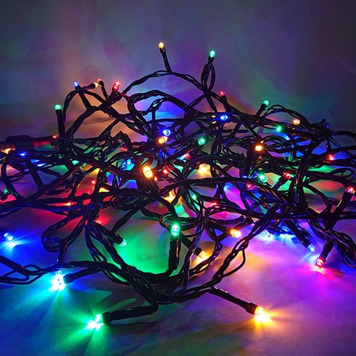 선세이브[세트] 크리스마스 트리/캠핑 조명 LED 은하수 100구 검정선+전원케이블 세트, RGB(4색)