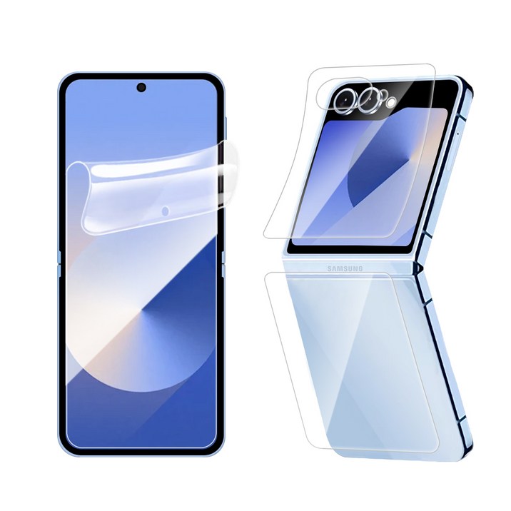 삼성 갤럭시 Z폴드6 전용 지문방지 HD WOVTE 클리어 TPU 액정보호필름 전면+후면 풀커버 자가복원, 1세트