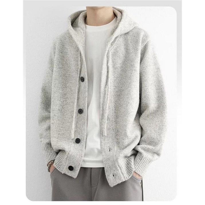 쉬즈본 비러후드가디건간절기 남성용 데일리 니트 후드 가디건 아우터