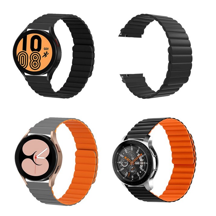 삼성 갤럭시 워치 3 41mm/45mm 실리콘 자석 마그네틱 시계줄 스트랩 밴드 빈티지 SM-R840/R845/R850/R855 모델별 호환