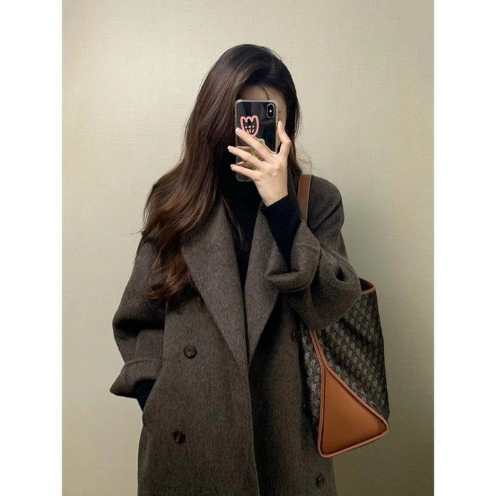 COSYEVNO 여성 캐시미어 코트 동계 롱기장 보온 캐주얼 빈티지 버튼 점퍼 CXJdy02