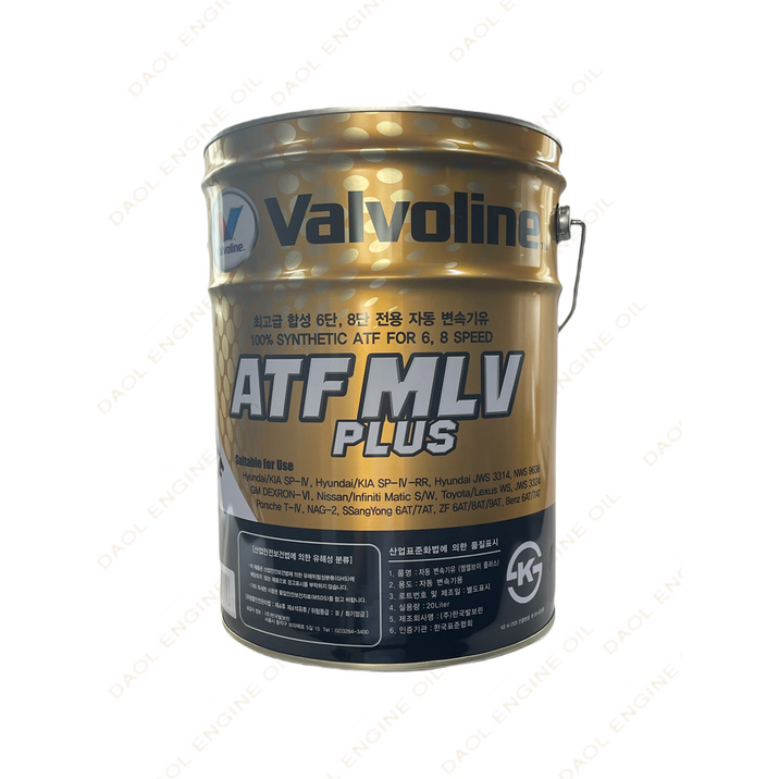 발보린 신형 엠엘브이 플러스 ATF MLV PLUS 6~8단 자동미션오일,  ZF9단 추가, 신형, 100% 합성오일 (20L)