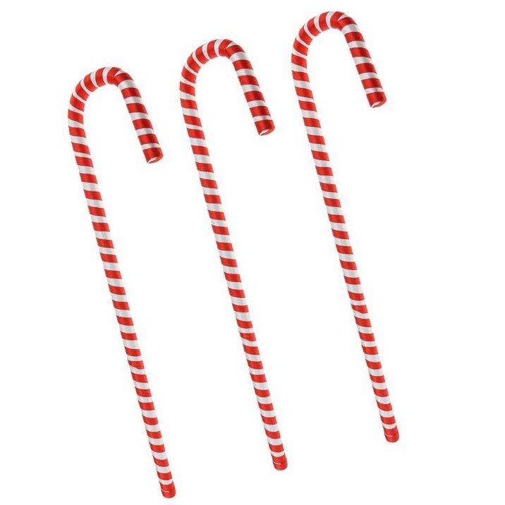 3 / set 플라스틱 사탕 지팡이 50cm 긴 크리스마스 장식 장식