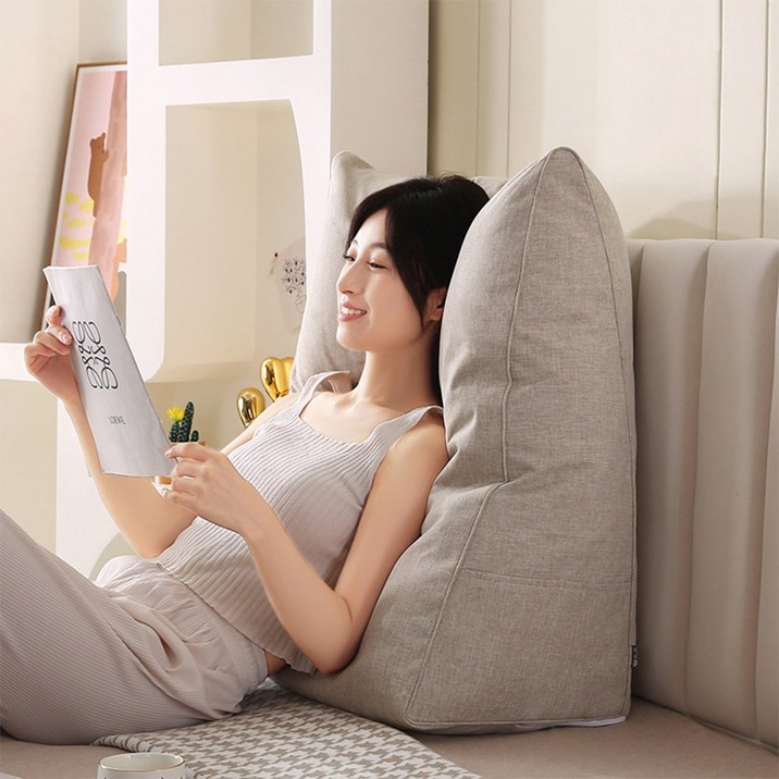 코잠 더 넓고 긴 롱 삼각쿠션, 베이지