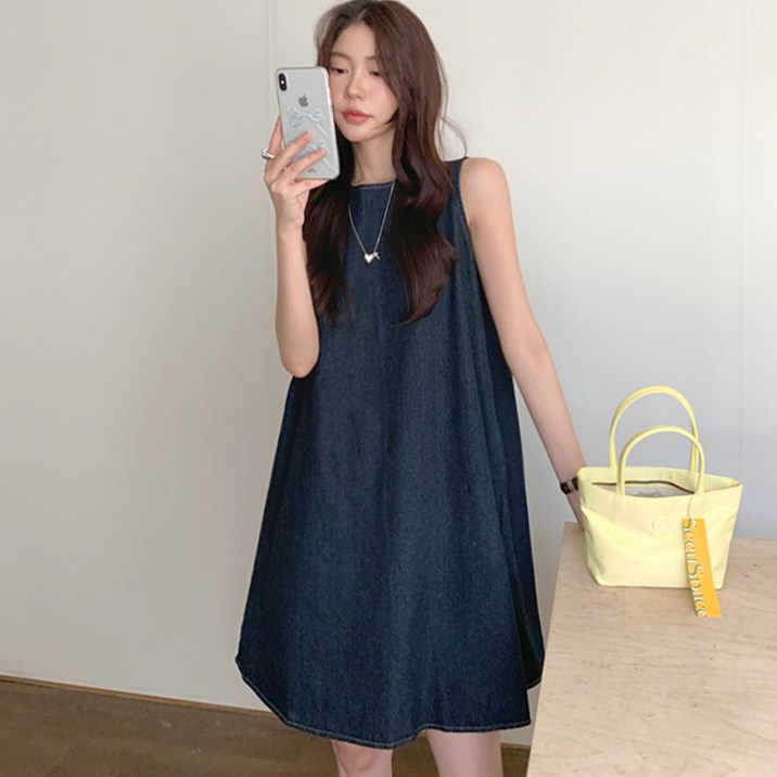 대박난박양 생지 데님 미니 원피스